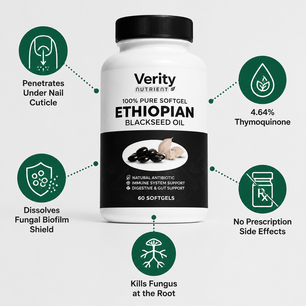 Verity Nutrient Ethiopian Black Seed Oil | Nail Renewal & Fungal Defense